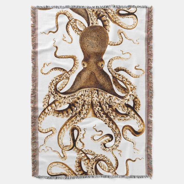 Giant Sea Squid Cosy Throw Blanket (Front Vertical)