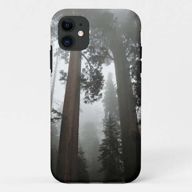Giant Sequoia Trees in the Fog, CA Case-Mate iPhone Case (Back)