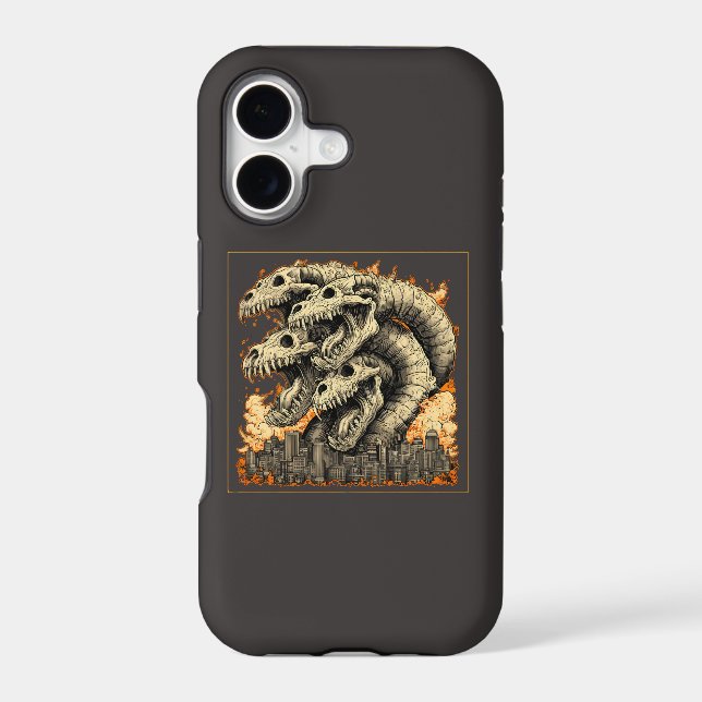 Giant Skeletal Kaiju Monster City Phone Case (Back)
