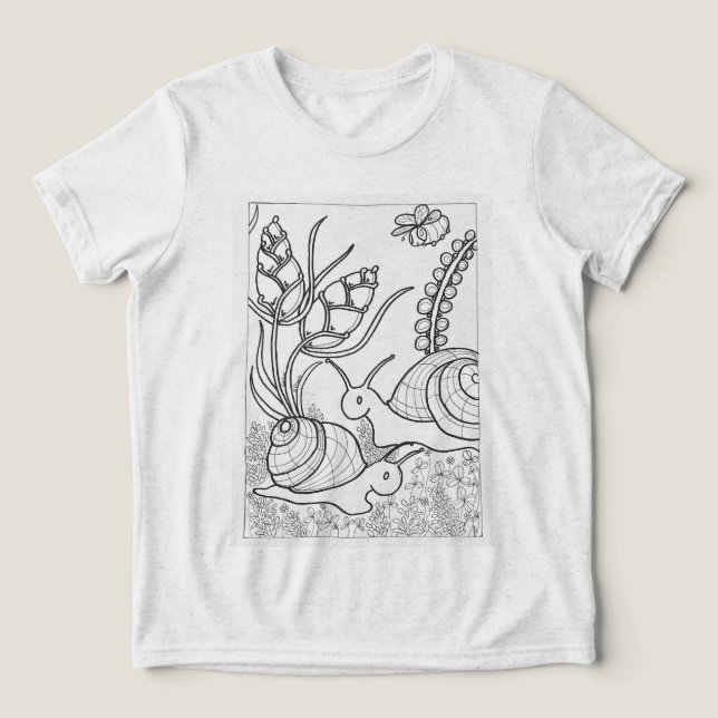 Giant snails with flowers Tri-Blend shirt (Design Front)