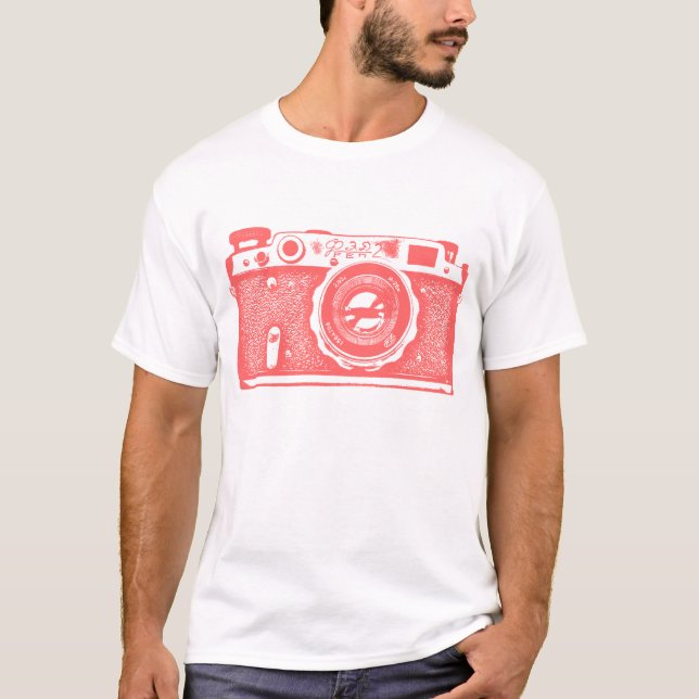 Giant Soviet Russian Camera - Tropical Pink T-Shirt (Front)