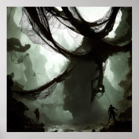 Giant Spider Entanglement Fantasy Art Poster