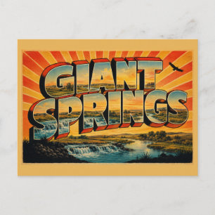 Giant Springs Montana Freshwater Spring Prairie Postcard