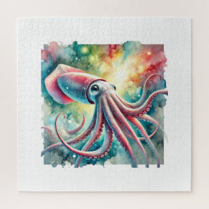 Giant Squid 051124AREF102 - Watercolor Jigsaw Puzzle