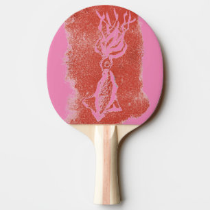"Giant Squid on pink" Ping Pong Paddle