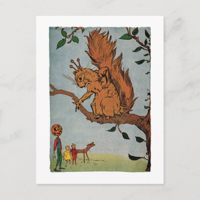 Giant Squirrel, Vintage Little Wizard of Oz Postcard (Front)