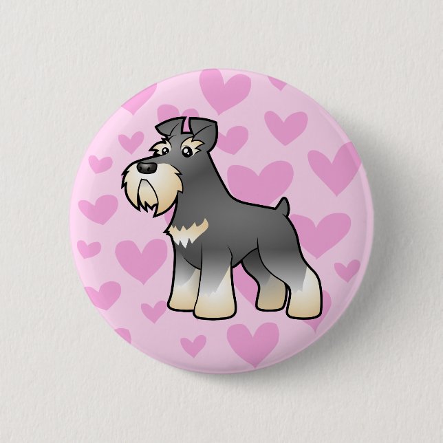 Giant/Standard/Miniature Schnauzer Love 6 Cm Round Badge (Front)