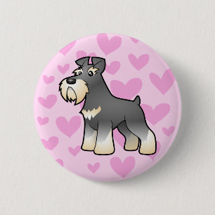 Giant/Standard/Miniature Schnauzer Love 6 Cm Round Badge