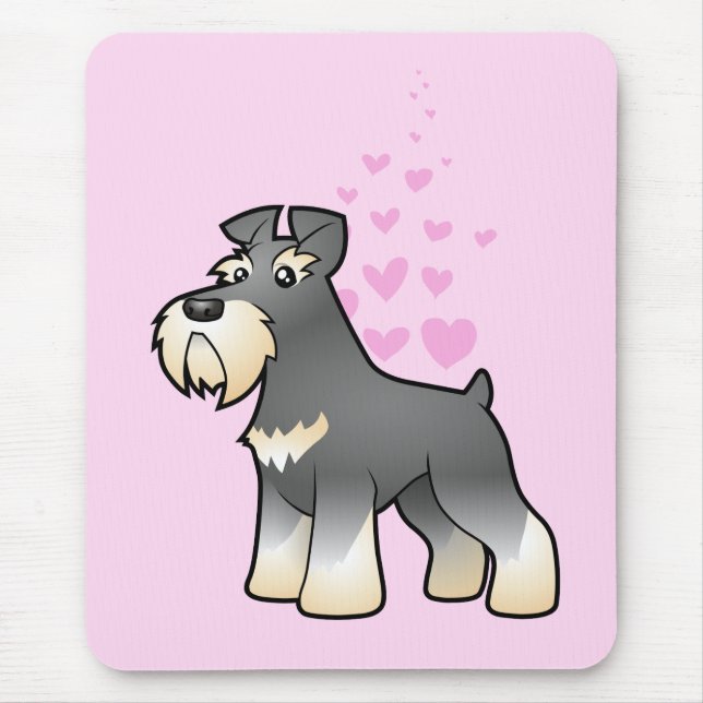 Giant/Standard/Miniature Schnauzer Love Mouse Mat (Front)