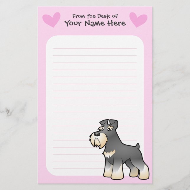 Giant/Standard/Miniature Schnauzer Love Stationery (Front)