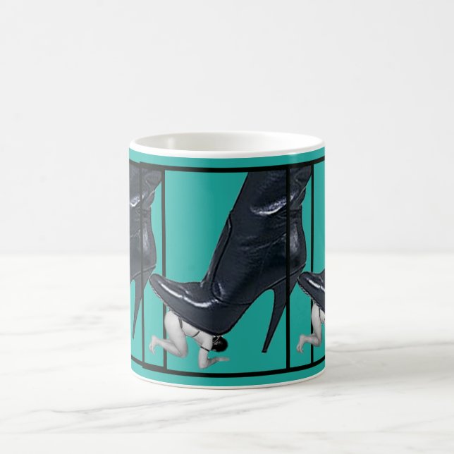 Giant Stiletto Boot Steps on a slave Coffee Mug (Center)