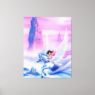 Giant stretched canvas print princess Unicorn