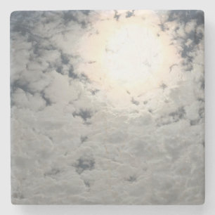 GIANT SUNBURST AND CLOUDS STONE COASTER