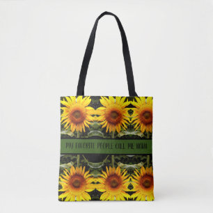 Giant Sunflower, yellow flowers pattern Tote Bag