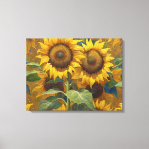 Giant Sunflowers on a Summer Day Painting Canvas Print