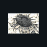 Giant Sunflowers Vintage Sepia Decoupage Art Canvas Print<br><div class="desc">Giant sunflowers rustic vintage sepia garden floral art. Old style texture wall canvas print. Country rustic farmhouse summer sunflower fields print design home decor. Monochrome grunge texture. Chic,  cool,  trendy. Image copyright Marg Seregelyi Photography.</div>