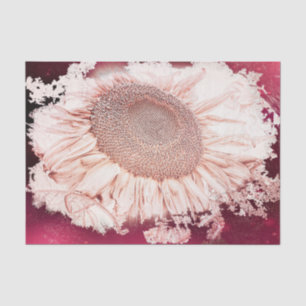 Giant Sunflowers Vintage Sepia Red Vignette Tissue Paper