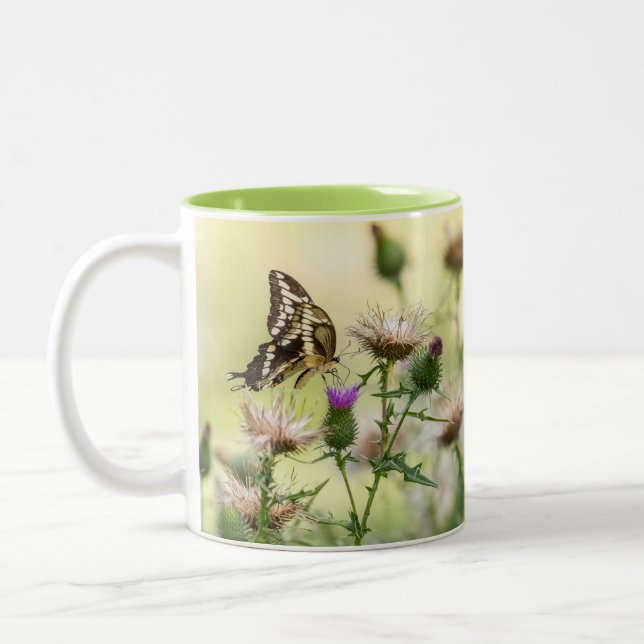 Giant Swallowtail Butterfly Two-Tone Coffee Mug (Left)