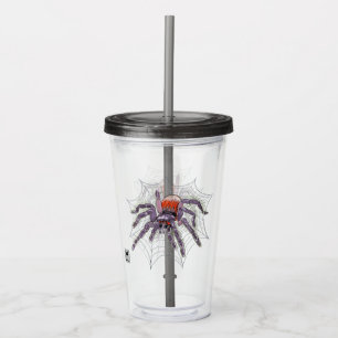 Giant Tarantula Creepy Pen and Ink Drawing Acrylic Tumbler