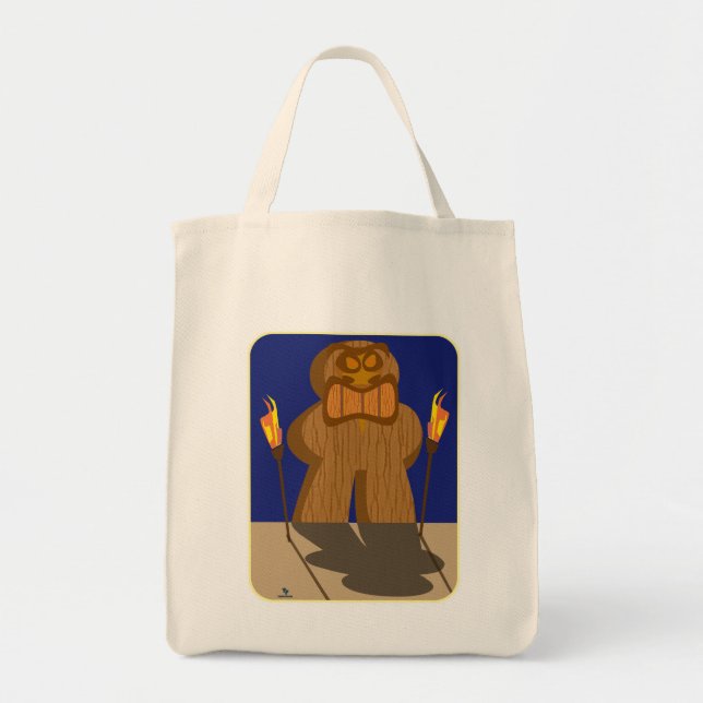 Giant Tiki Game Piece Cartoon Art Tote Bag (Front)