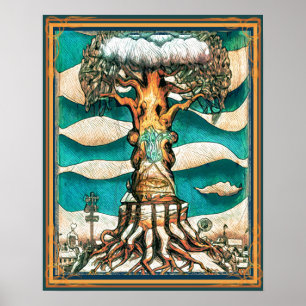 Giant Tree and Snow Poster