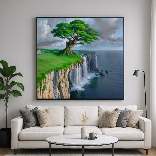 Giant Tree Cliff Poster