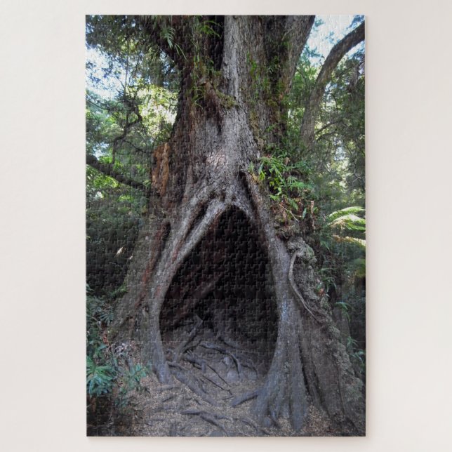 Giant Tree & Meditation Cave /Ancient Forest Jigsaw Puzzle (Vertical)