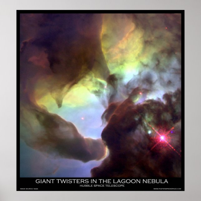 Giant Twisters In The Lagoon Nebula Poster (Front)