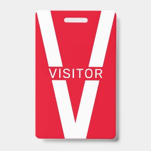 Giant V letter visitors badge ID Badge