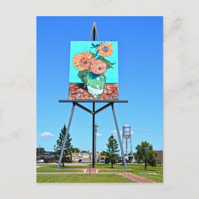 Giant Van Gogh's Sunflowers Artwork, Goodland, KS Postcard (Front)