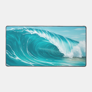 Giant Wave in the Blue Ocean Desk Mat