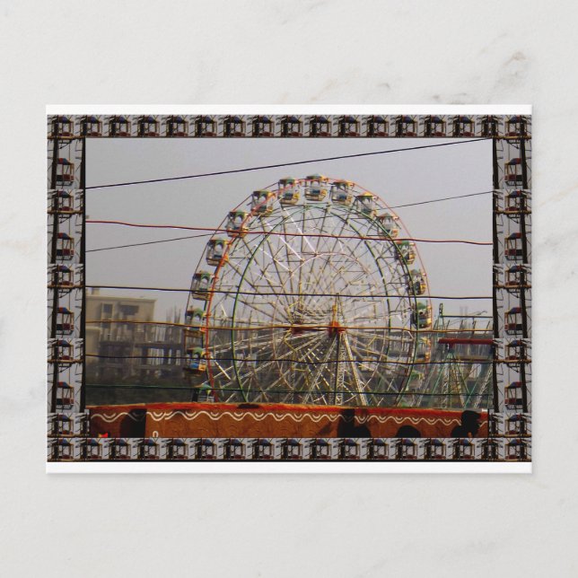 Giant Wheel Rides New Delhi India Craft Festivals Postcard (Front)