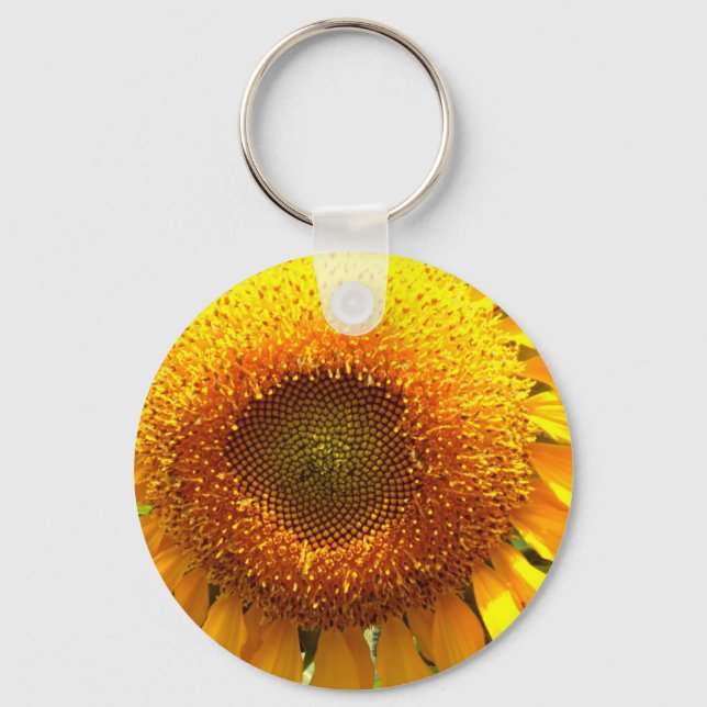 Giant yellow mammoth Sunflower Key Ring (Front)