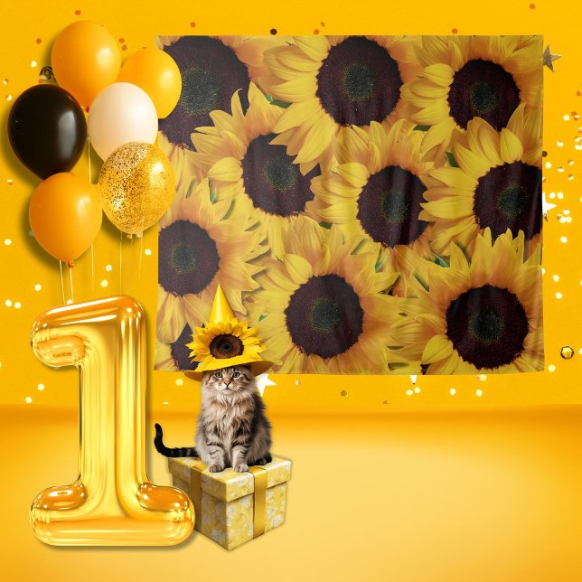 Giant Yellow Sunflower Photo Booth Backdrop  Tapestry (Creator Uploaded)