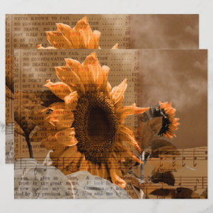 Giant Yellow Sunflowers Hymn Music Rustic Country