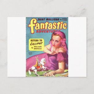 Giantess in a lavender Dress Postcard