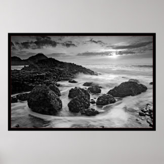 Giants Causeway B&W Poster