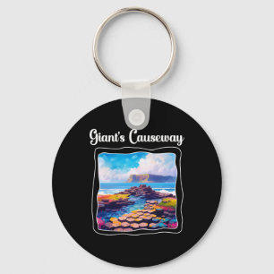 Giant's Causeway Bysalt Columns Cube Shaped Stones Key Ring