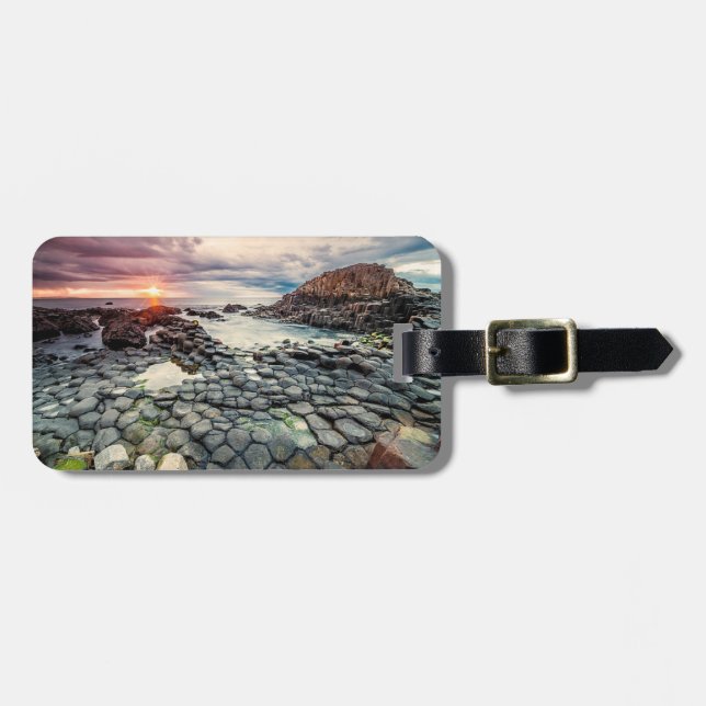 Giant's Causeway Ireland stylised Luggage Tag (Front Horizontal)