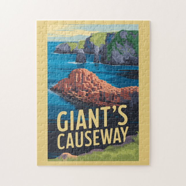 Giant's Causeway Ireland Travel Art Vintage Jigsaw Puzzle (Vertical)
