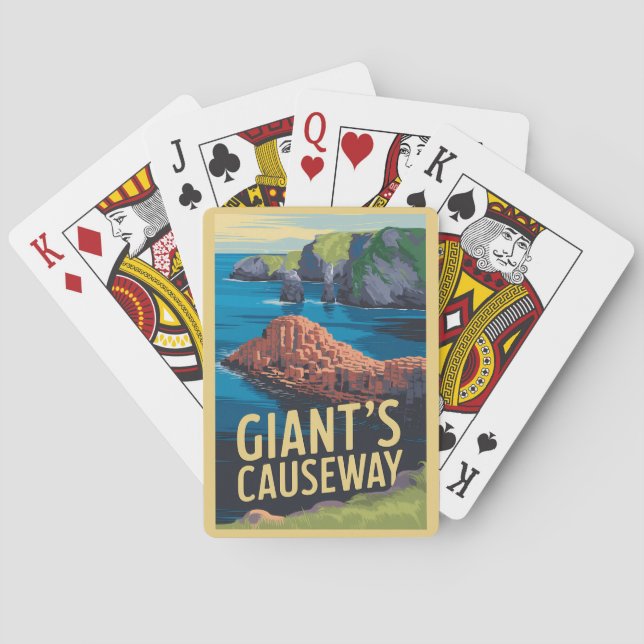 Giant's Causeway Ireland Travel Art Vintage Playing Cards (Back)