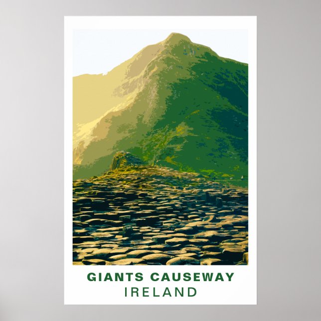 Giant's Causeway Ireland Vintage Travel Art Poster (Front)