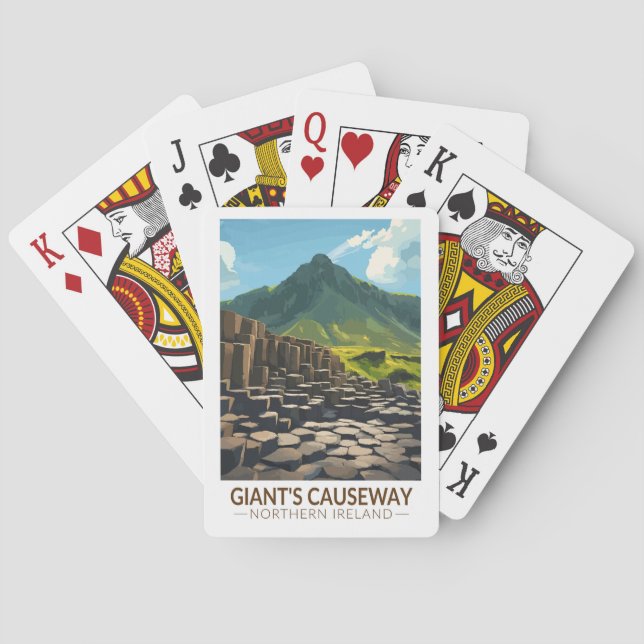 Giant's Causeway Northern Ireland Illustration Playing Cards (Back)