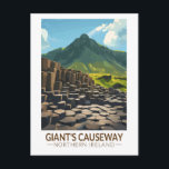 Giant's Causeway Northern Ireland Illustration Postcard<br><div class="desc">Giant's Causeway in a vector art style. The Giant's Causeway is made up of over 40, 000 interlocking basalt columns that were formed by lava that cooled and contracted,  creating regular stress patterns and cracks.</div>