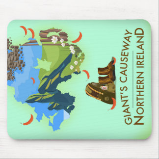 Giants Causeway Northern Ireland Map Travel poster Mouse Mat