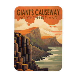 Giants Causeway Northern Ireland Travel Vintage Magnet