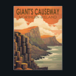 Giants Causeway Northern Ireland Travel Vintage Postcard<br><div class="desc">Giants Causeway vector art design. Giants Causeway is an area of about 40, 000 interlocking basalt columns,  the result of an ancient volcanic fissure eruption.</div>