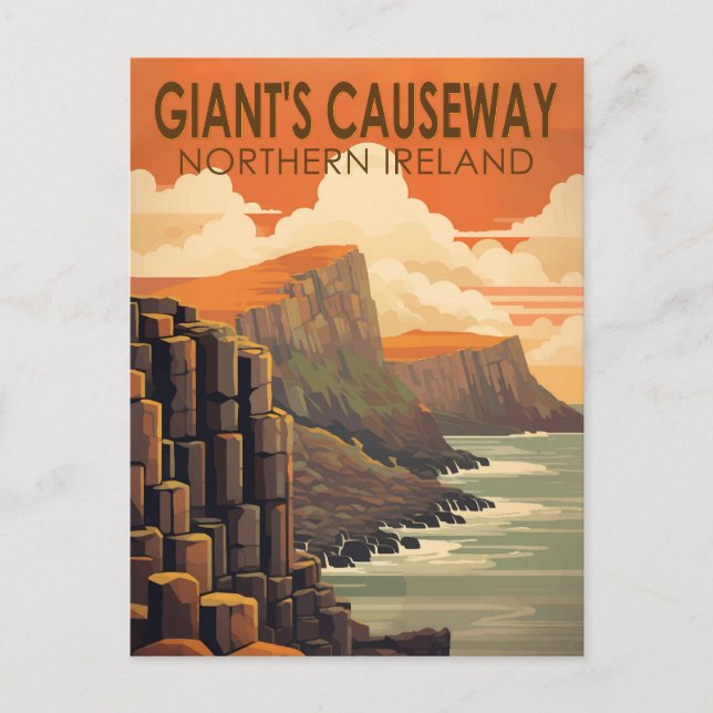 Giants Causeway Northern Ireland Travel Vintage Postcard (Front)