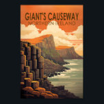 Giants Causeway Northern Ireland Travel Vintage Poster<br><div class="desc">Giants Causeway vector art design. Giants Causeway is an area of about 40, 000 interlocking basalt columns,  the result of an ancient volcanic fissure eruption.</div>