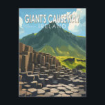 Giant's Causeway Travel Art Vintage Postcard<br><div class="desc">Giant's Causeway in a vector art style. The Giant's Causeway is made up of over 40, 000 interlocking basalt columns that were formed by lava that cooled and contracted,  creating regular stress patterns and cracks.</div>